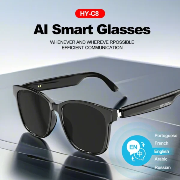 AI Smart Glasses , Language Translator Bluetooth Wireless Headphone AI Chat Smart Sunglasses Men Women