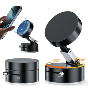 Magnetic Phone Holder 360 Degree Rotation Vacuum Suction